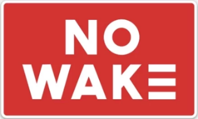Red No Wake Sticker