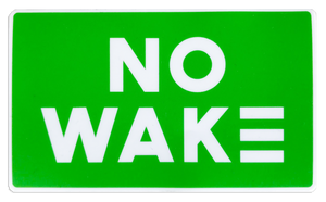 Green No Wake Sticker