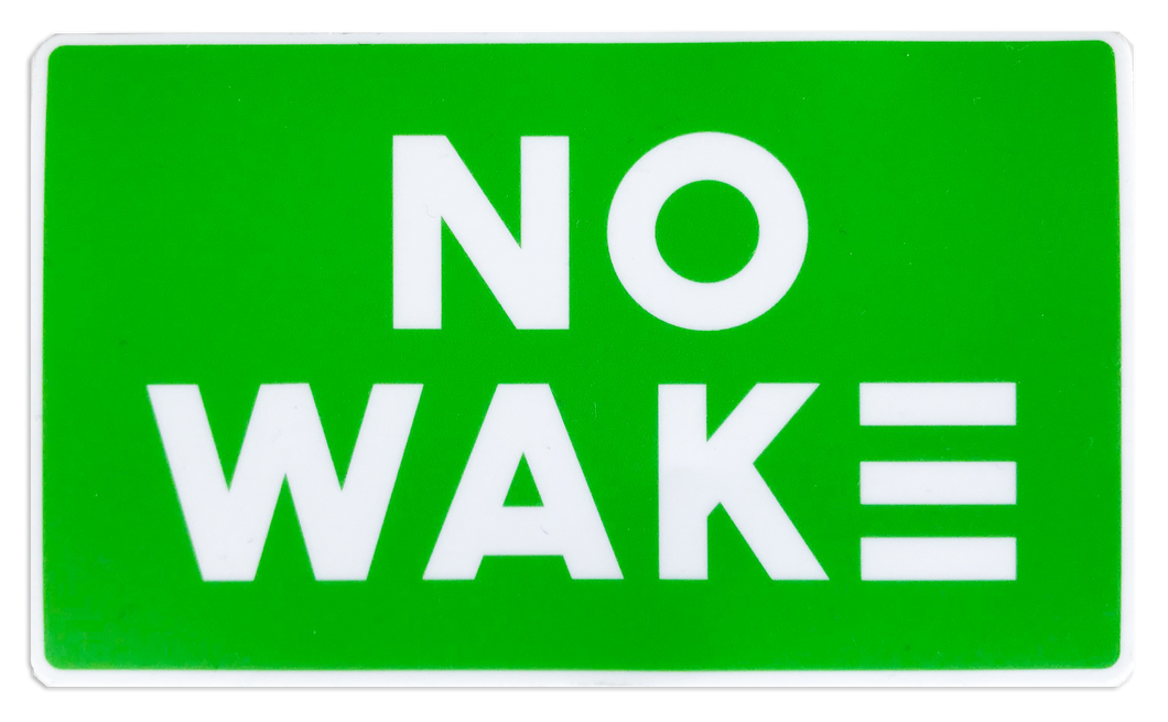 Green No Wake Sticker